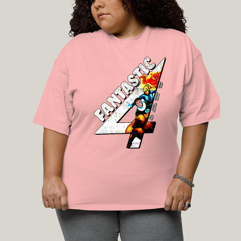 Camiseta Plus Size Algodão Unissex T shirt Quarteto Fantástico Fantastic 4