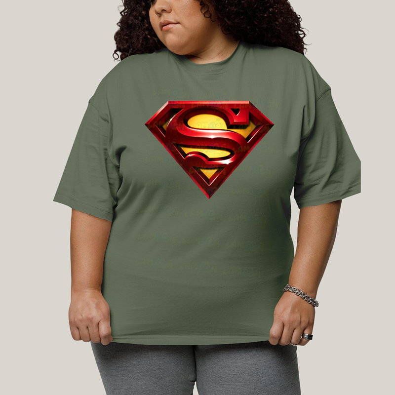 Camiseta Plus Size Algodão Unissex T shirt Superman Logo Clássica 4