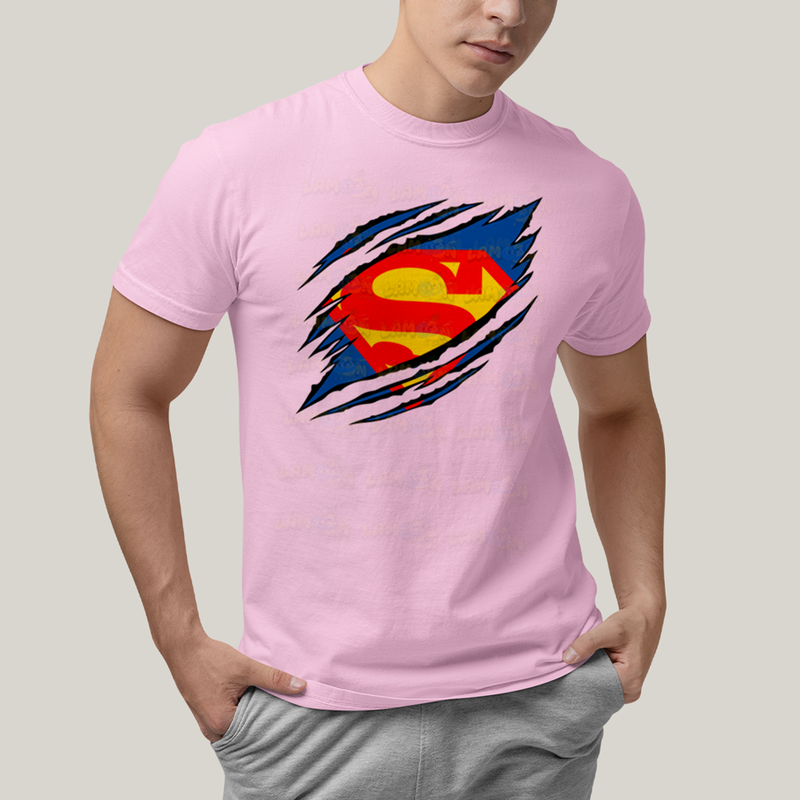 Camiseta Algodão Unissex T shirt Superman Logo Rasgada
