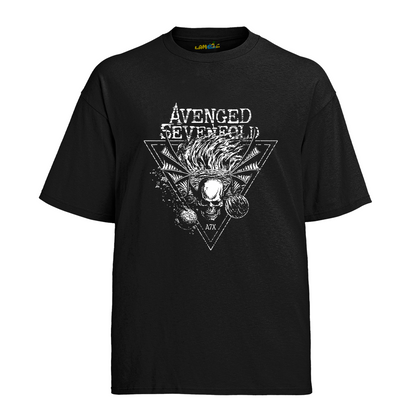 Camiseta Algodão Avenged Seven Fold Caveira Planetas