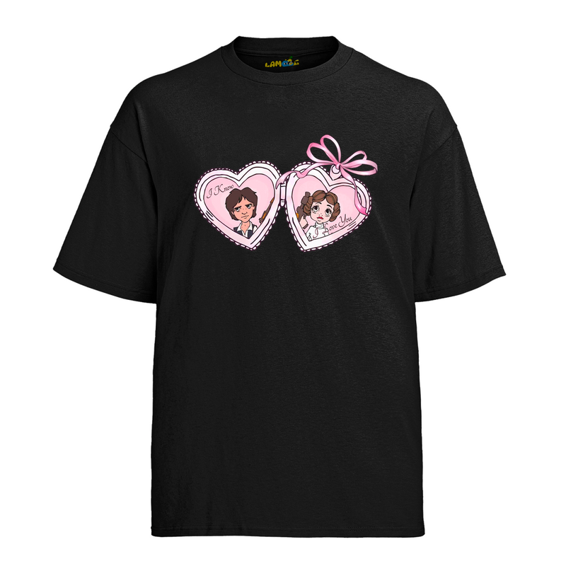 Camiseta Algodão Casal Star Princesa Leia e Han Solo