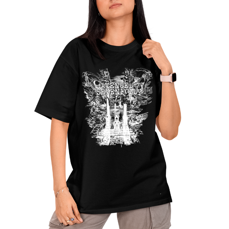 Camiseta Algodão Avenged Seven Fold Caveira Trono