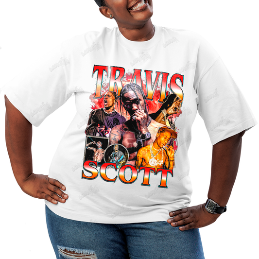 Camiseta Plus Size Algodão Travis Scott Red