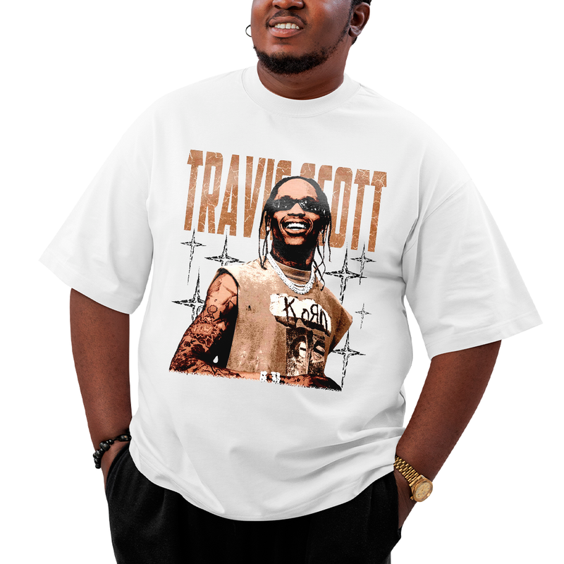 Camiseta Plus Size Algodão T shirt Travis Scott de Regata