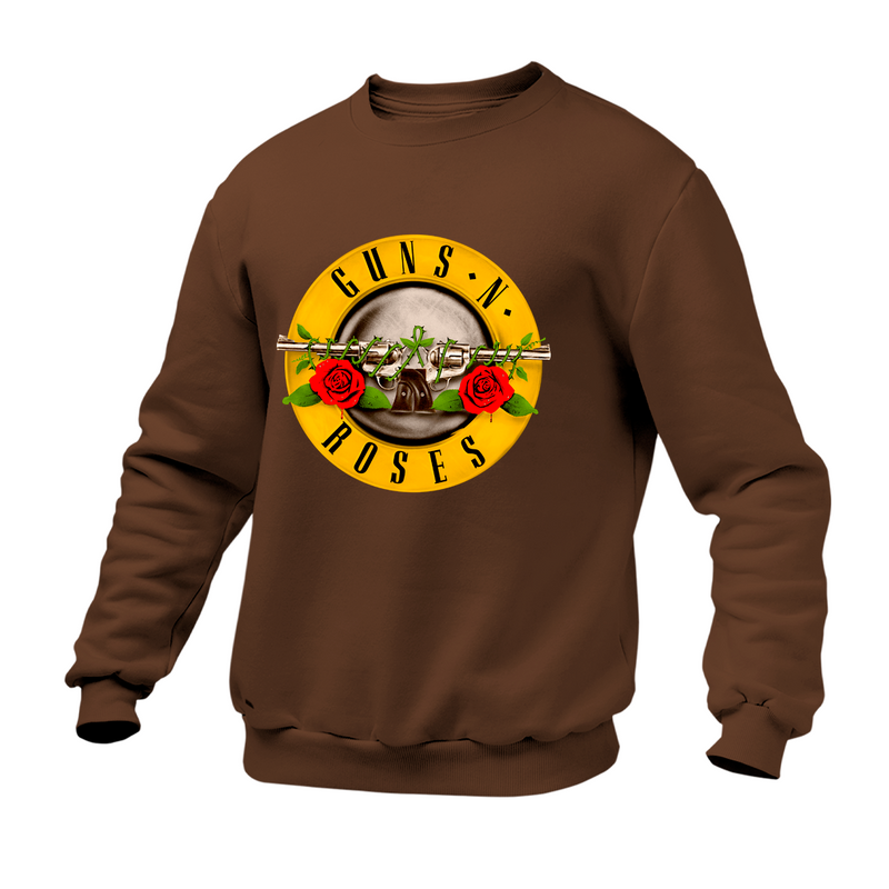 Moletom Gola Redonda Roses Banda Logo Vintage