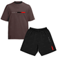 Kit Camiseta e Bermuda Moletom Paris Red and Black
