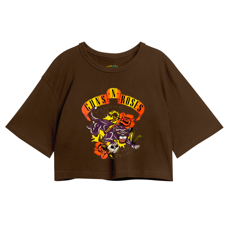 Cropped Oversized Roses Banda Welcome To The Jungle