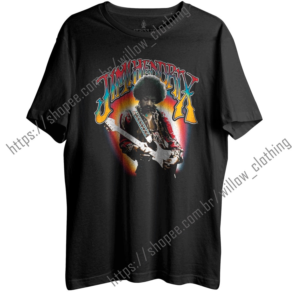 Camiseta Algodão Unissex Tshirt Jimi Hendrix Psicodelic