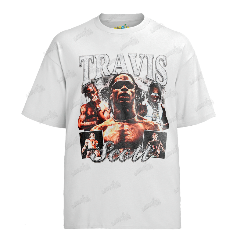 Camiseta Algodão Travis Scott Prateado