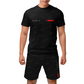 Kit Camiseta e Bermuda Tactel Paris Red and Black
