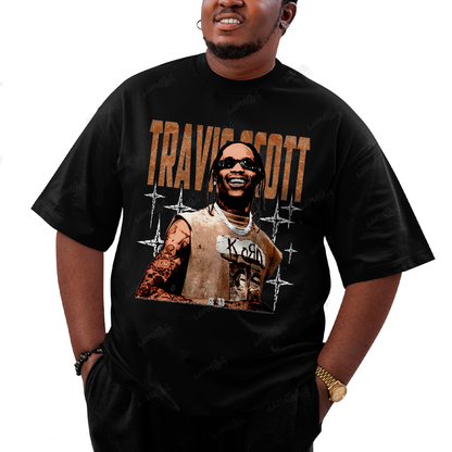 Camiseta Plus Size Algodão T shirt Travis Scott de Regata
