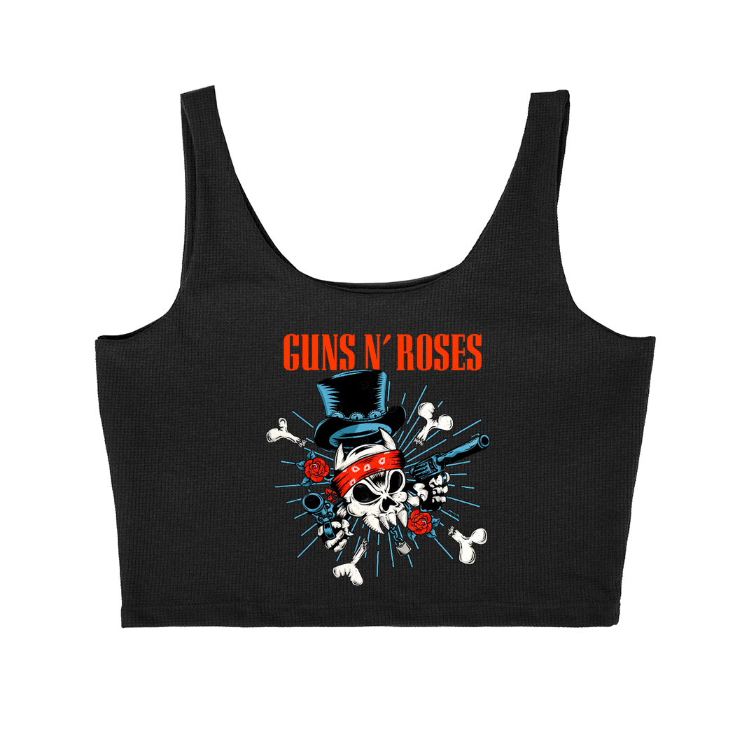 Cropped Cavado Roses Banda Caveira Gun