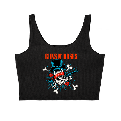 Cropped Cavado Roses Banda Caveira Gun