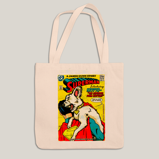 Sacola Ecobag Bolsa 38X40 Algodão- Superman & Krypto Supercão HQ