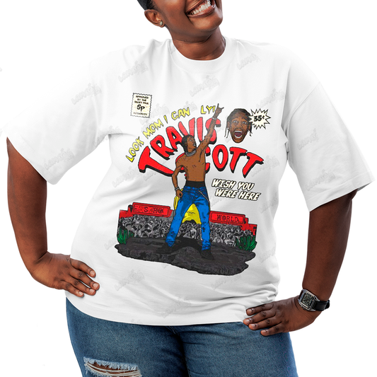 Camiseta Plus Size Algodão Travis Scott Wish You Were Here