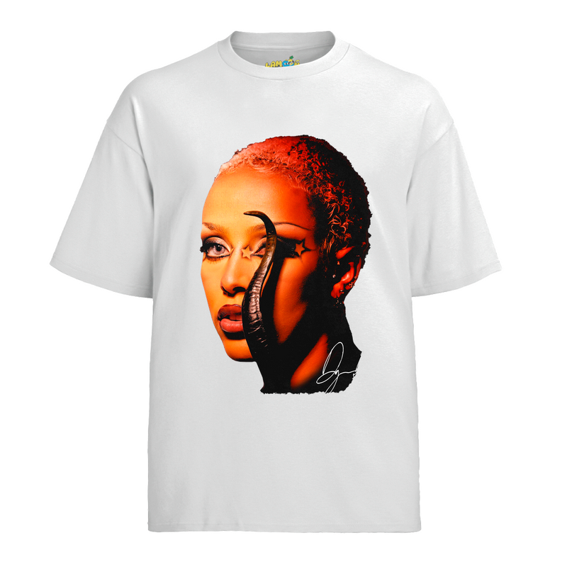 Camiseta Algodão Doja Cat Rosto Star