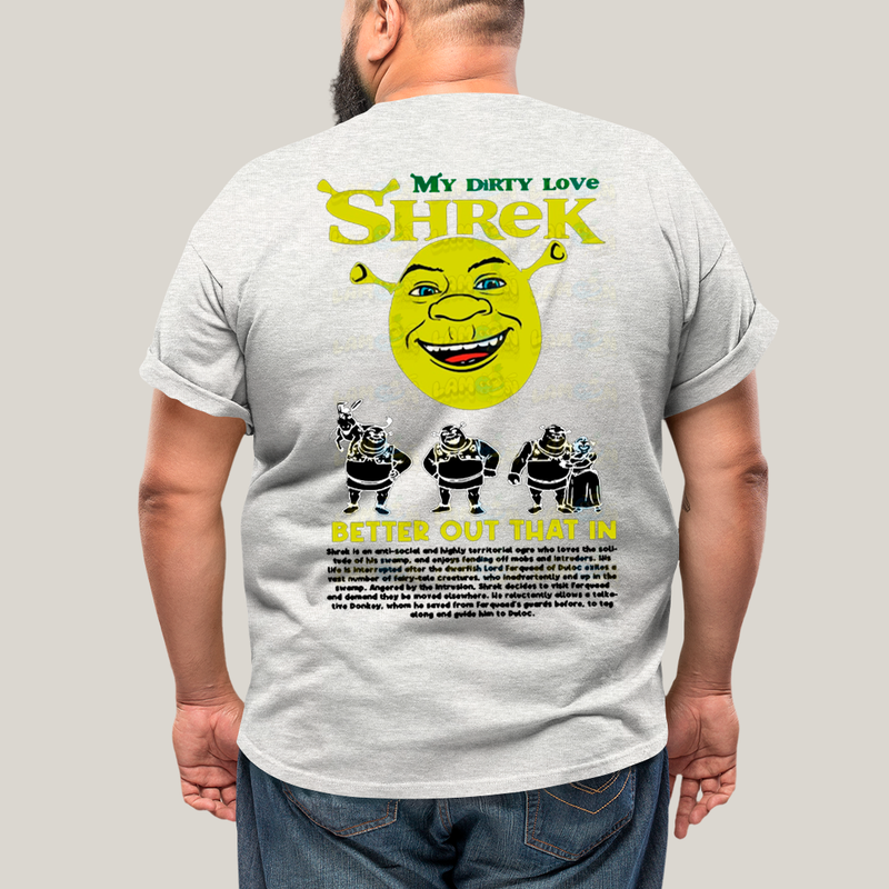 Camisa Algodão Unissex T shirt PLus Size Shrek & Fiona BFF ou casal FC