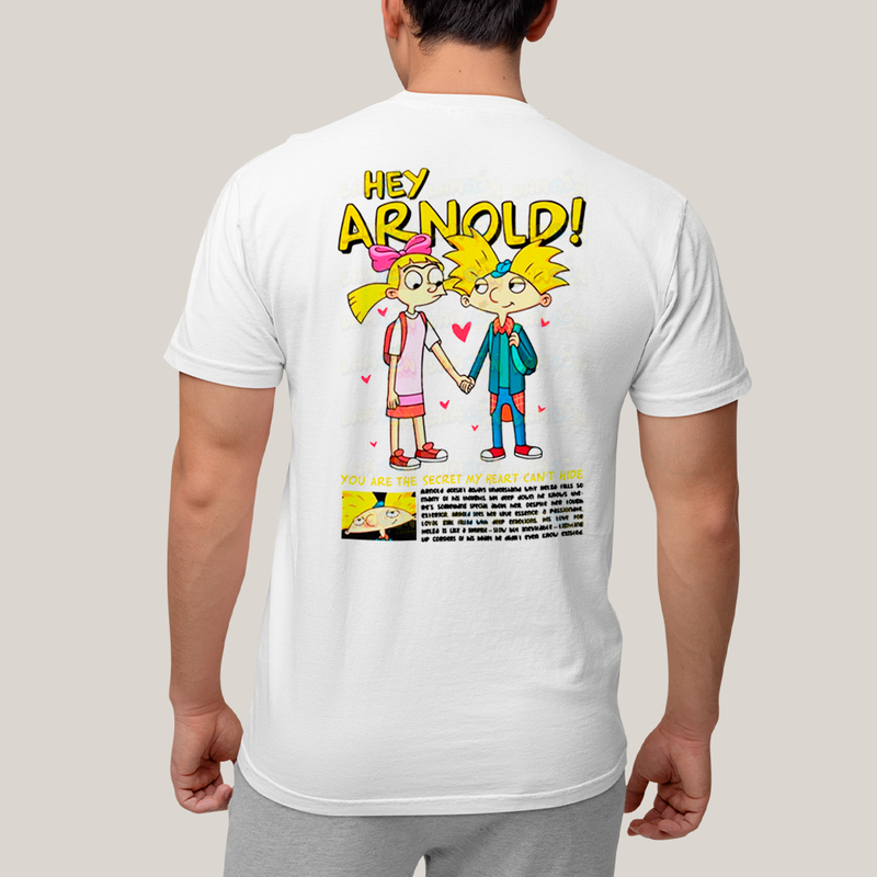 Camiseta Estampada Unissex Arnold e Helga BFF ou casal FC