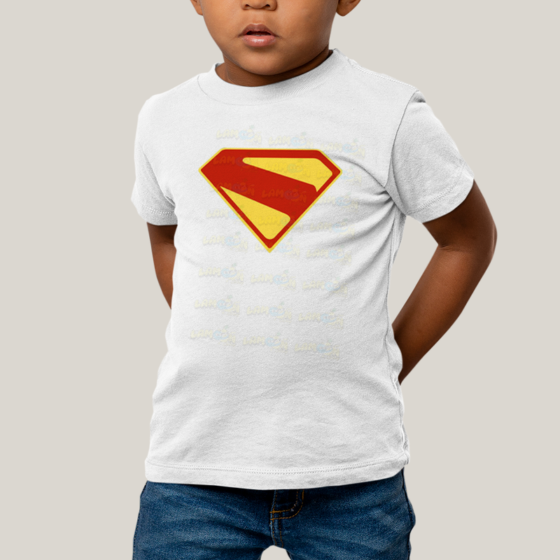 Camiseta Infantil Algodão Unissex Superman Legacy Logo 3