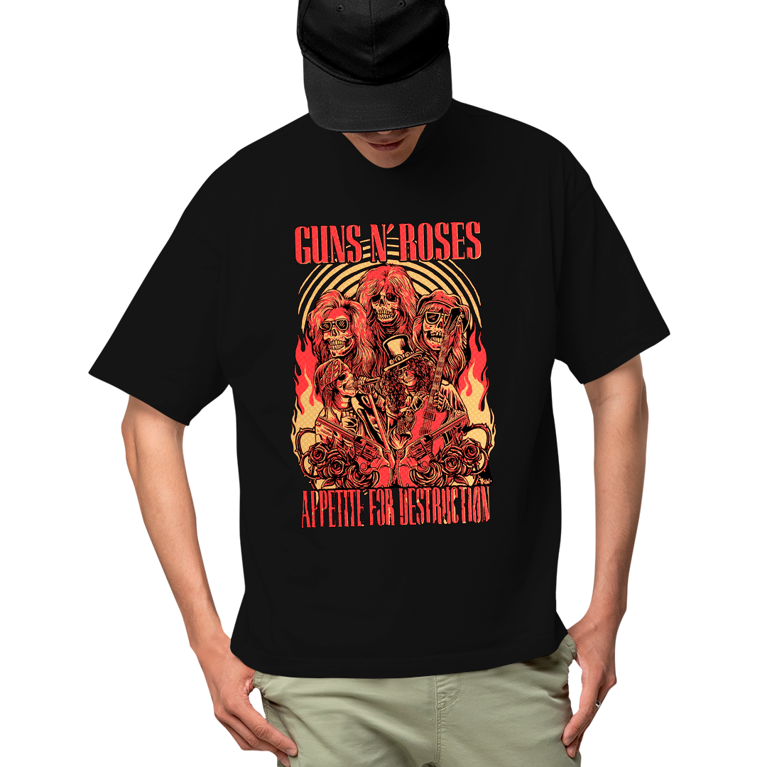 Camiseta Roses Banda Appetite For Destruction integrantes