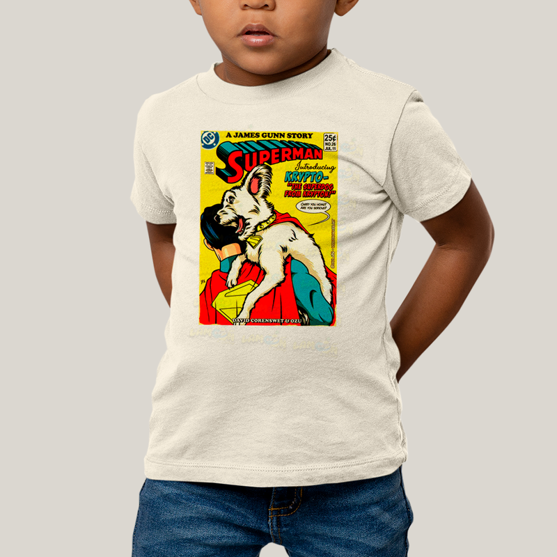 Camiseta Infantil Algodão Unissex T shirt Superman & Krypto Supercão HQ