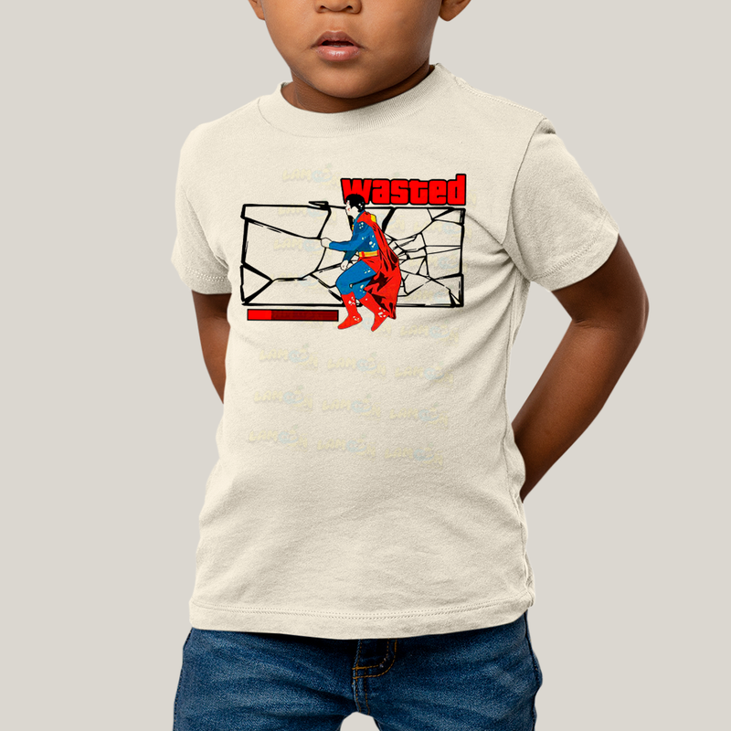 Camiseta Infantil Algodão Unissex T shirt Superman Wasted