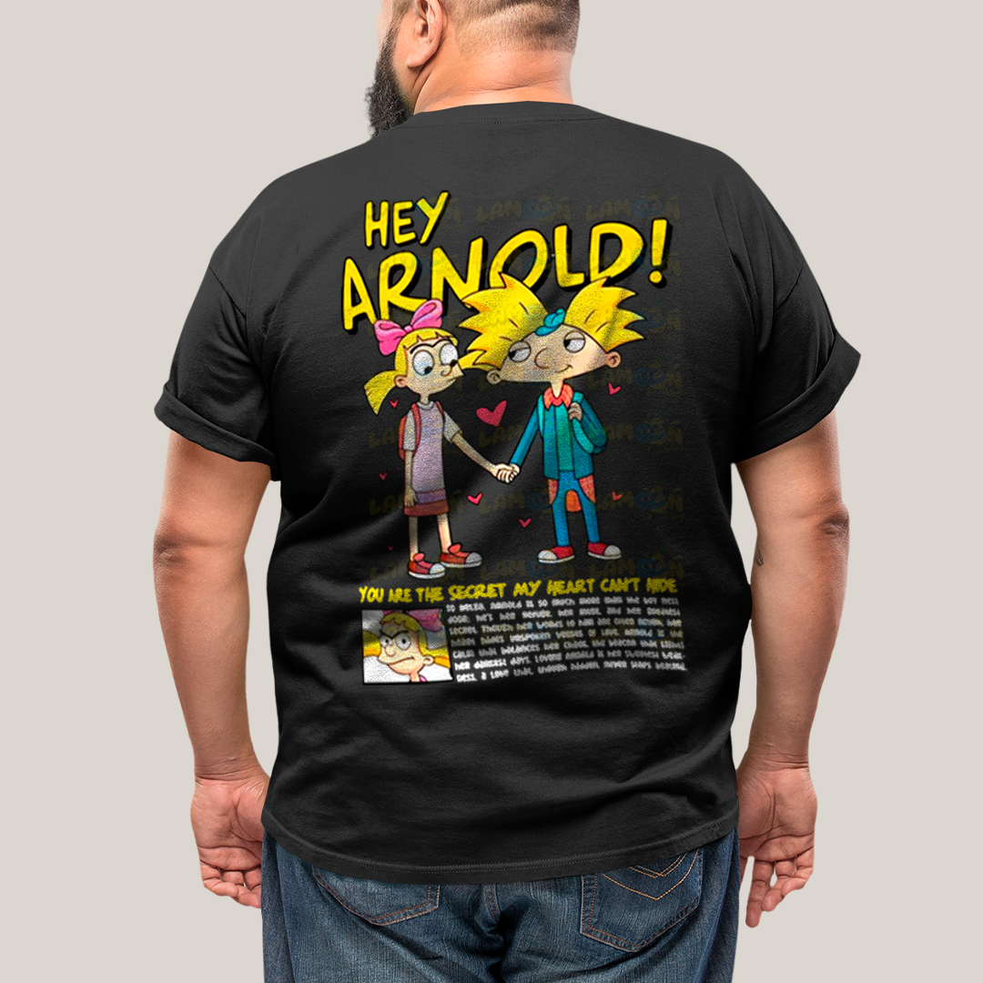 Camisa Algodão Unissex T shirt PLus Size Arnold & Helga BFF ou casal FC