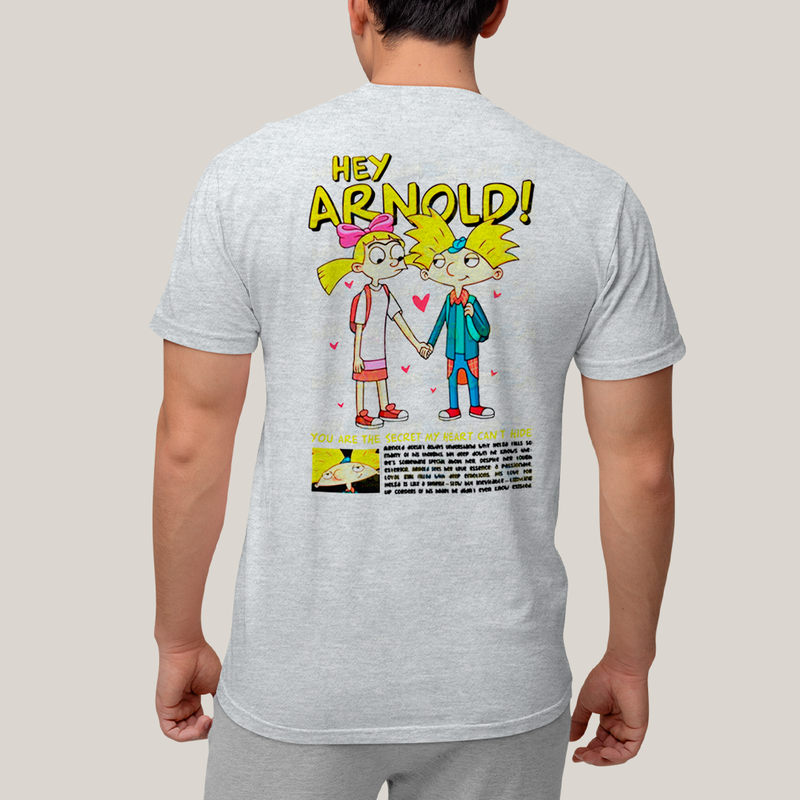 Camiseta Estampada Unissex Arnold e Helga BFF ou casal FC