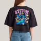 Cropped Oversized Algodão Unissex T shirt Lilo & Stitch Piscando FC