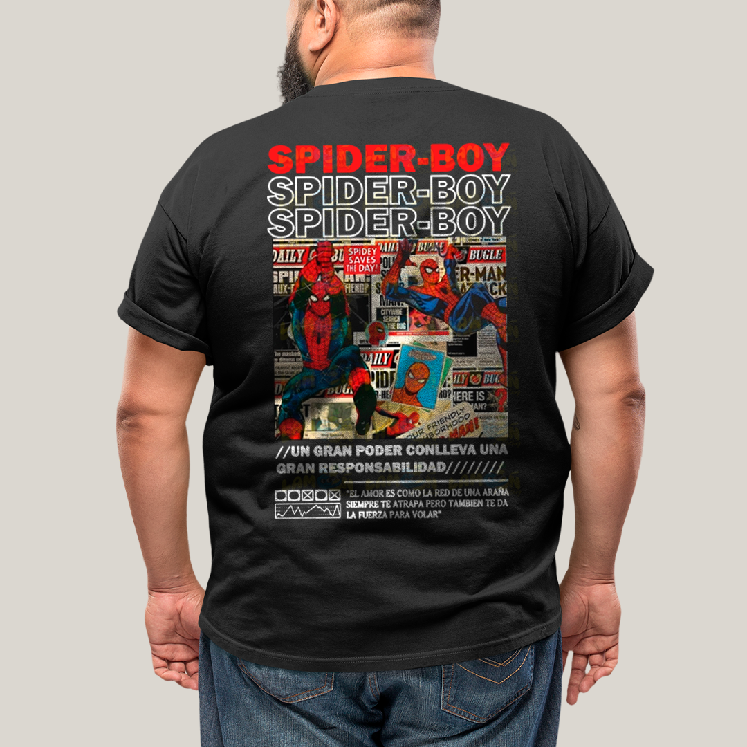 Camisa Algodão Unissex T shirt PLus Size Spider Boy & Spider Girl BFF ou casal FC