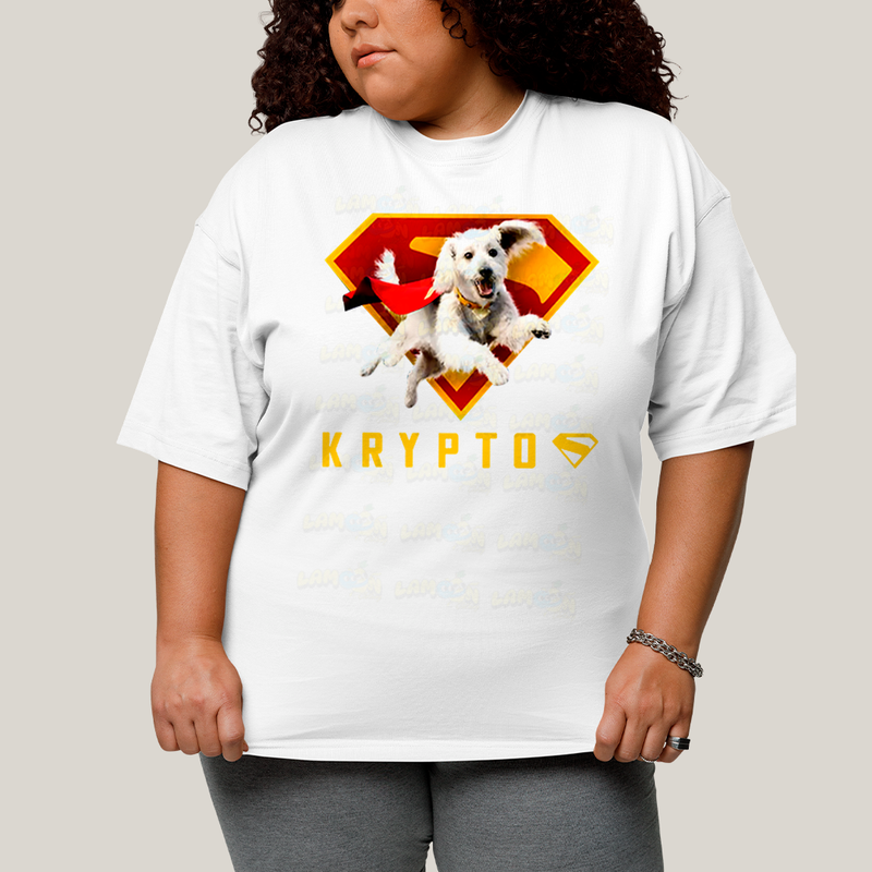 Camiseta Plus Size Algodão Unissex T shirt Superman & Krypto o Supercão