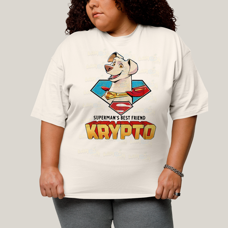 Camiseta Plus Size Algodão Unissex T shirt Superman Supercão Krypto