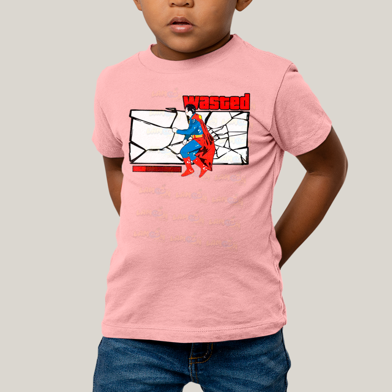 Camiseta Infantil Algodão Unissex T shirt Superman Wasted