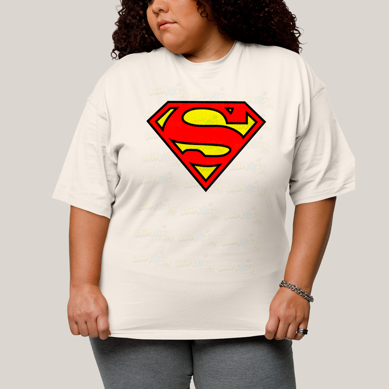 Camiseta Plus Size Algodão Unissex T shirt Superman Logo Clássica 2