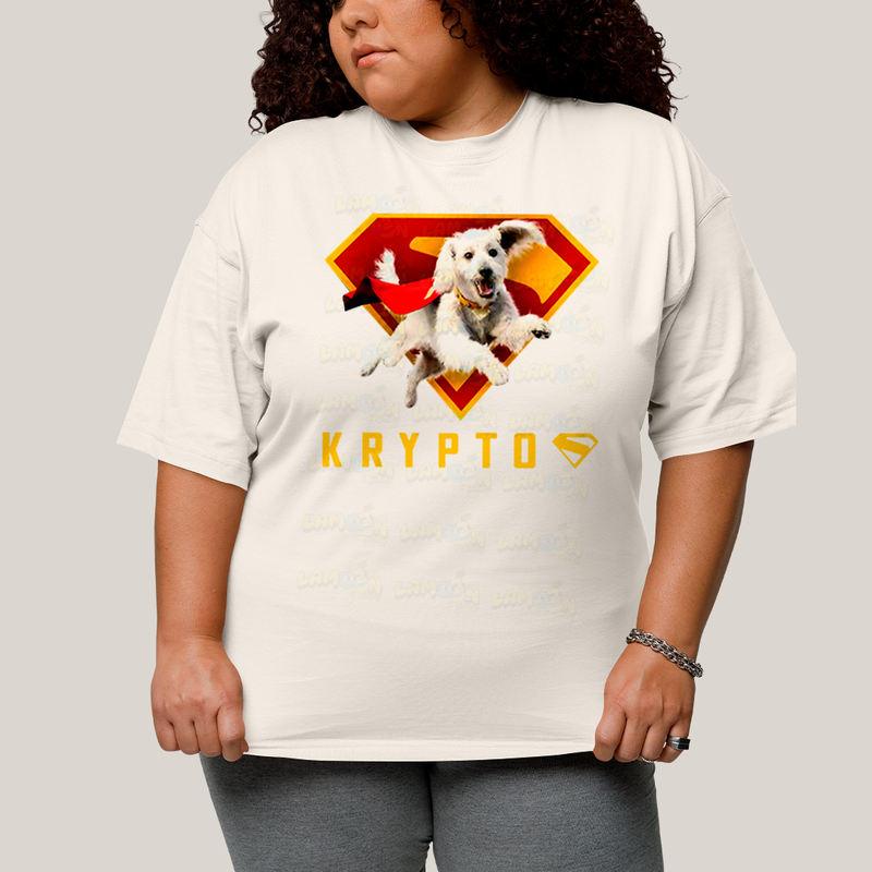 Camiseta Plus Size Algodão Unissex T shirt Superman & Krypto o Supercão
