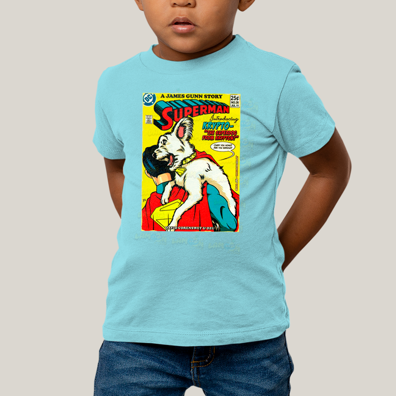 Camiseta Infantil Algodão Unissex T shirt Superman & Krypto Supercão HQ