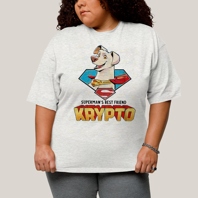 Camiseta Plus Size Algodão Unissex T shirt Superman Supercão Krypto
