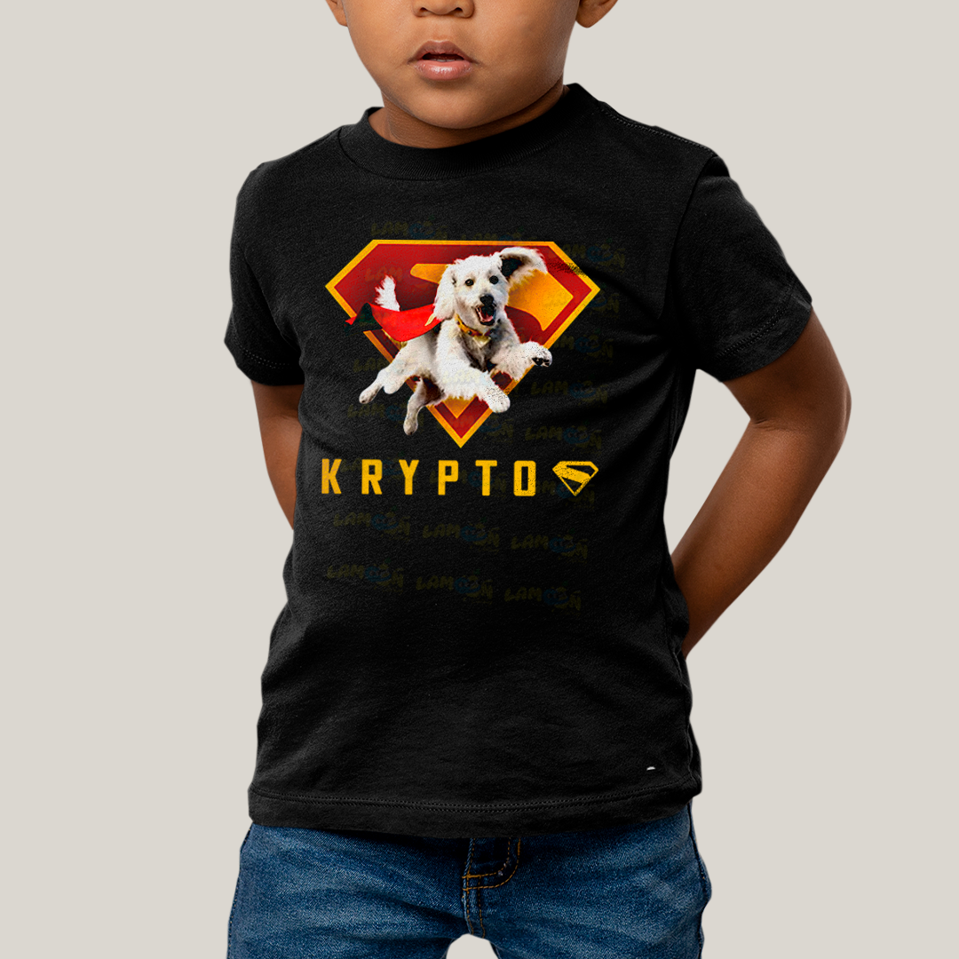 Camiseta Infantil Algodão Unissex T shirt Superman & Krypto o Supercão