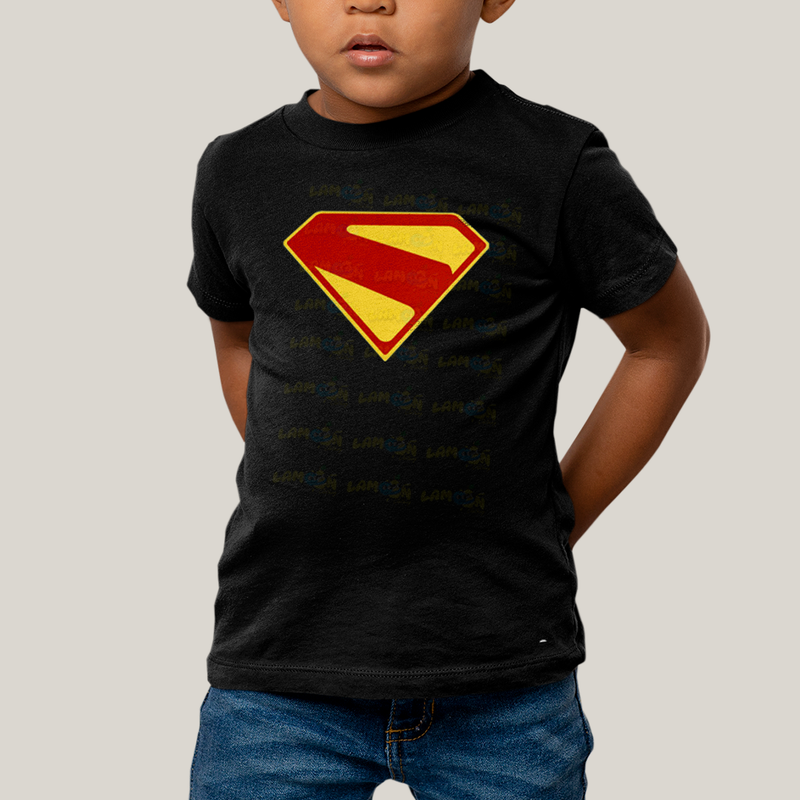 Camiseta Infantil Algodão Unissex Superman Legacy Logo 3