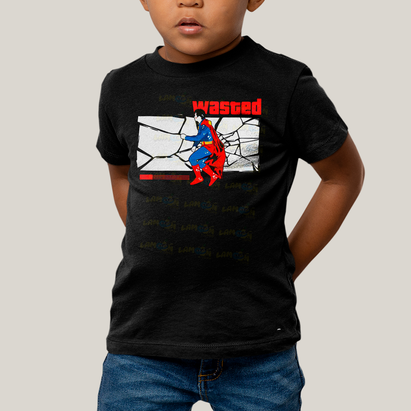 Camiseta Infantil Algodão Unissex T shirt Superman Wasted