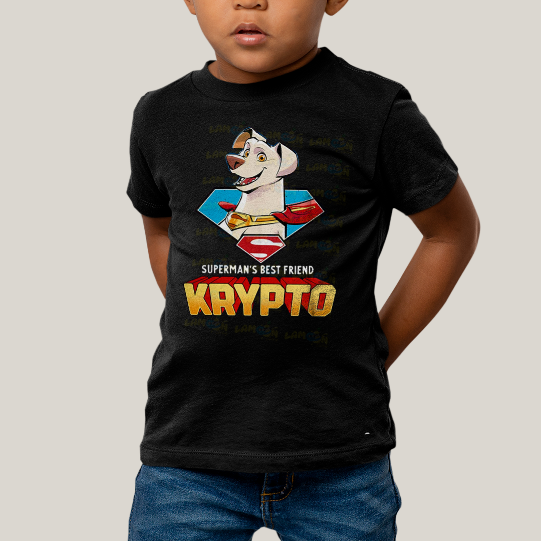 Camiseta Infantil Algodão Unissex T shirt Superman Supercão Krypto