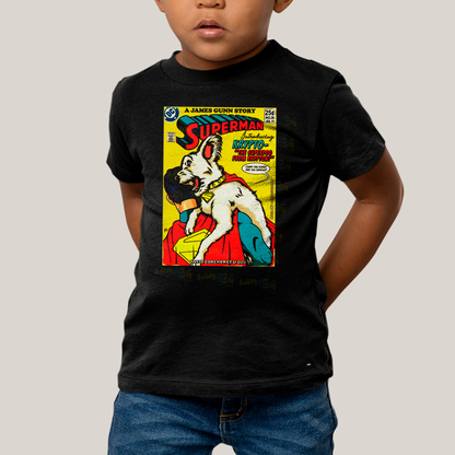 Camiseta Infantil Algodão Unissex T shirt Superman & Krypto Supercão HQ