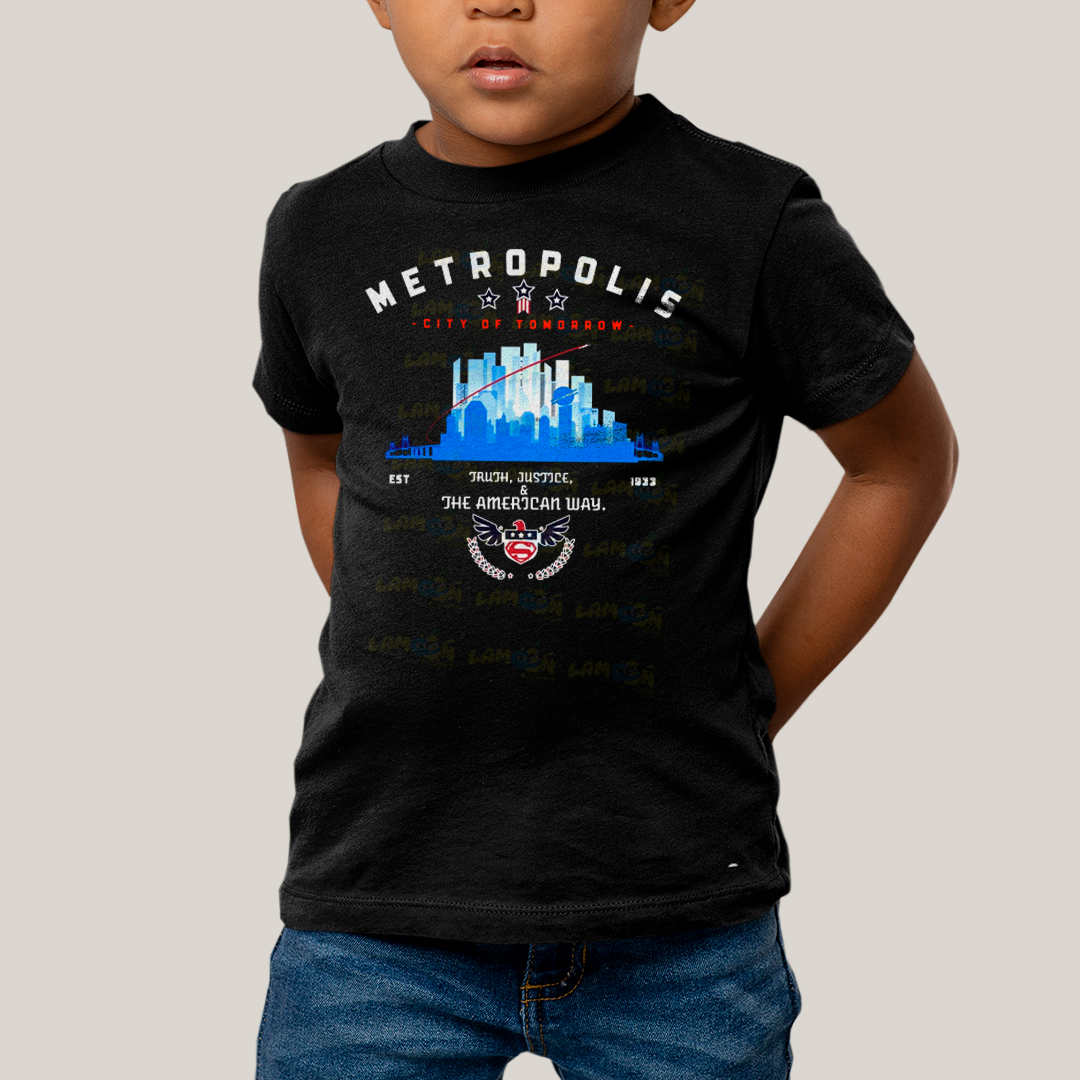 Camiseta Infantil Algodão Unissex T shirt Superman Metropolis