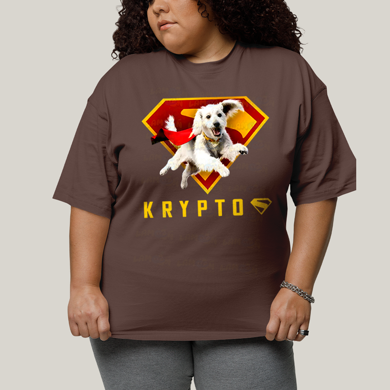 Camiseta Plus Size Algodão Unissex T shirt Superman & Krypto o Supercão