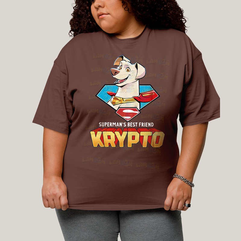 Camiseta Plus Size Algodão Unissex T shirt Superman Supercão Krypto