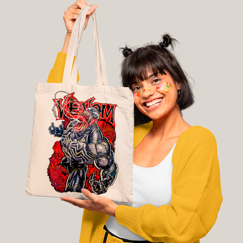 Sacola Ecobag Bolsa 38X40 Algodão Venom Quadrinhos Marvel Homem Aranha