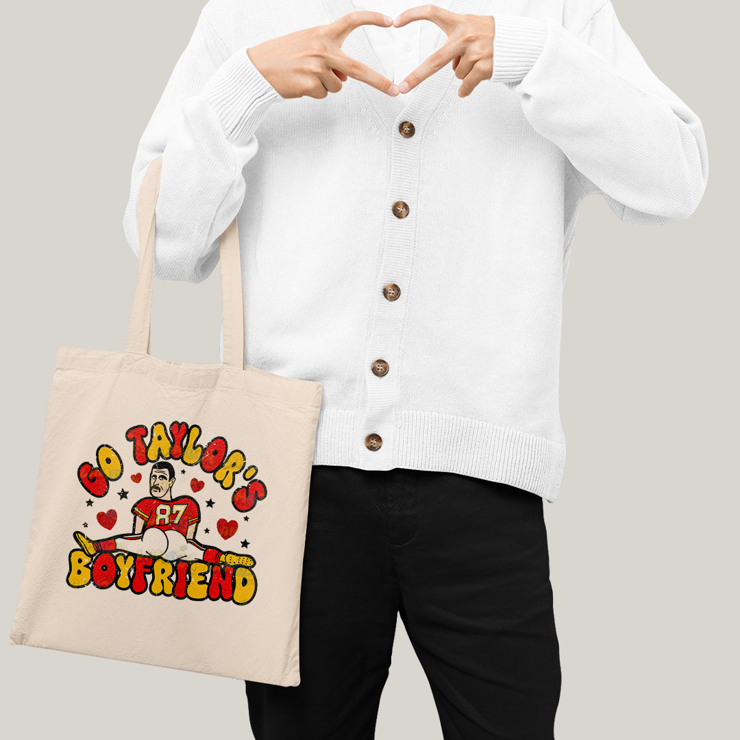 Sacola Ecobag Bolsa 38X40 Algodão-Kelce Boyfriend taylor swift
