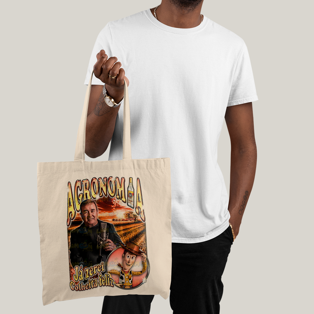 Sacola Ecobag Bolsa 38X40 Algodão- Agronomia Amado Batista ja zerei colheita feliz Xerife Woody toy story
