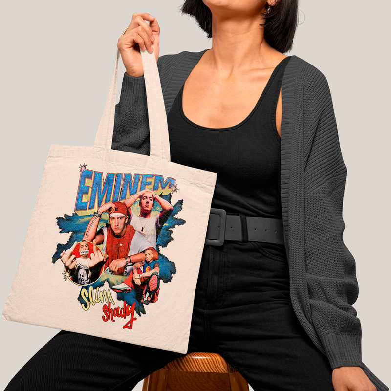 Sacola Ecobag Bolsa 38X40 Algodão-  Eminem Slim Shady Rap God
