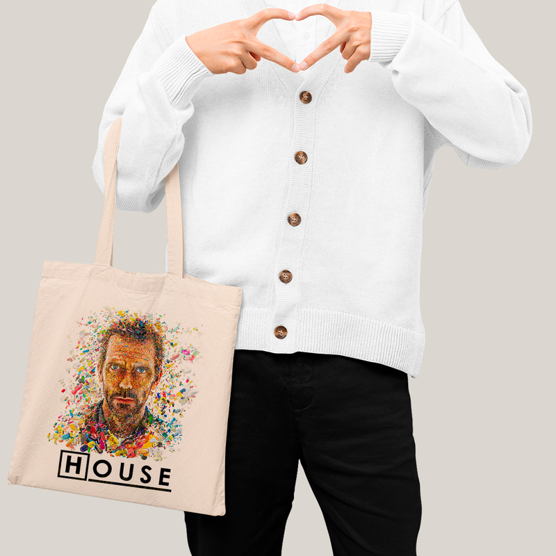 Sacola Ecobag Bolsa 38X40 Algodão  Doutor House A Série Pílulas Remédio